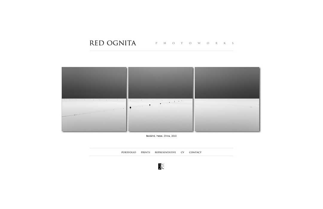 ReD Ognita 'Beidaihe, Hebei, China, 2010' photo page with three minimalist black and white seascapes